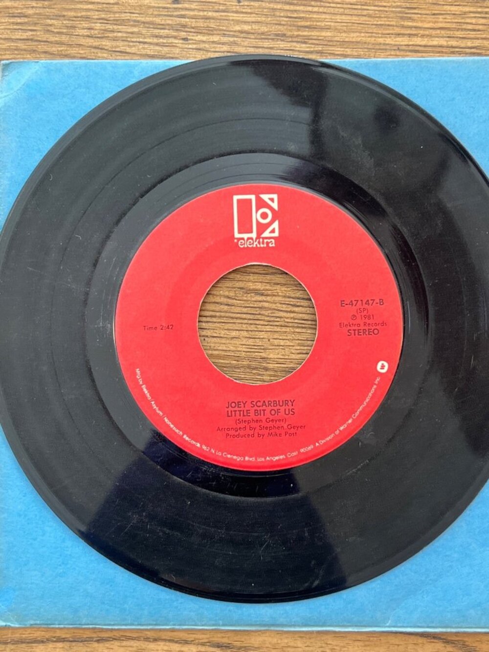 Joey Scarbury "Theme From Greatest American Hero" 45 RPM Elektra 1981 Stereo